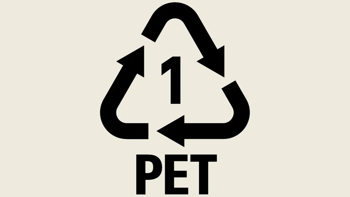 Código de identificación del plástico PET.